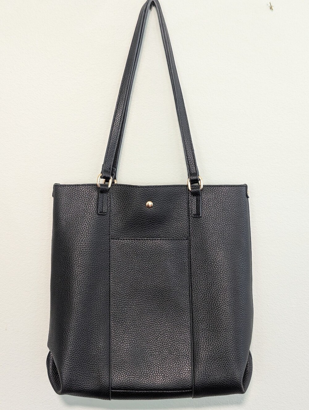 Montana West Black Pebbled Vegan Leather Shoulder Tote Bag